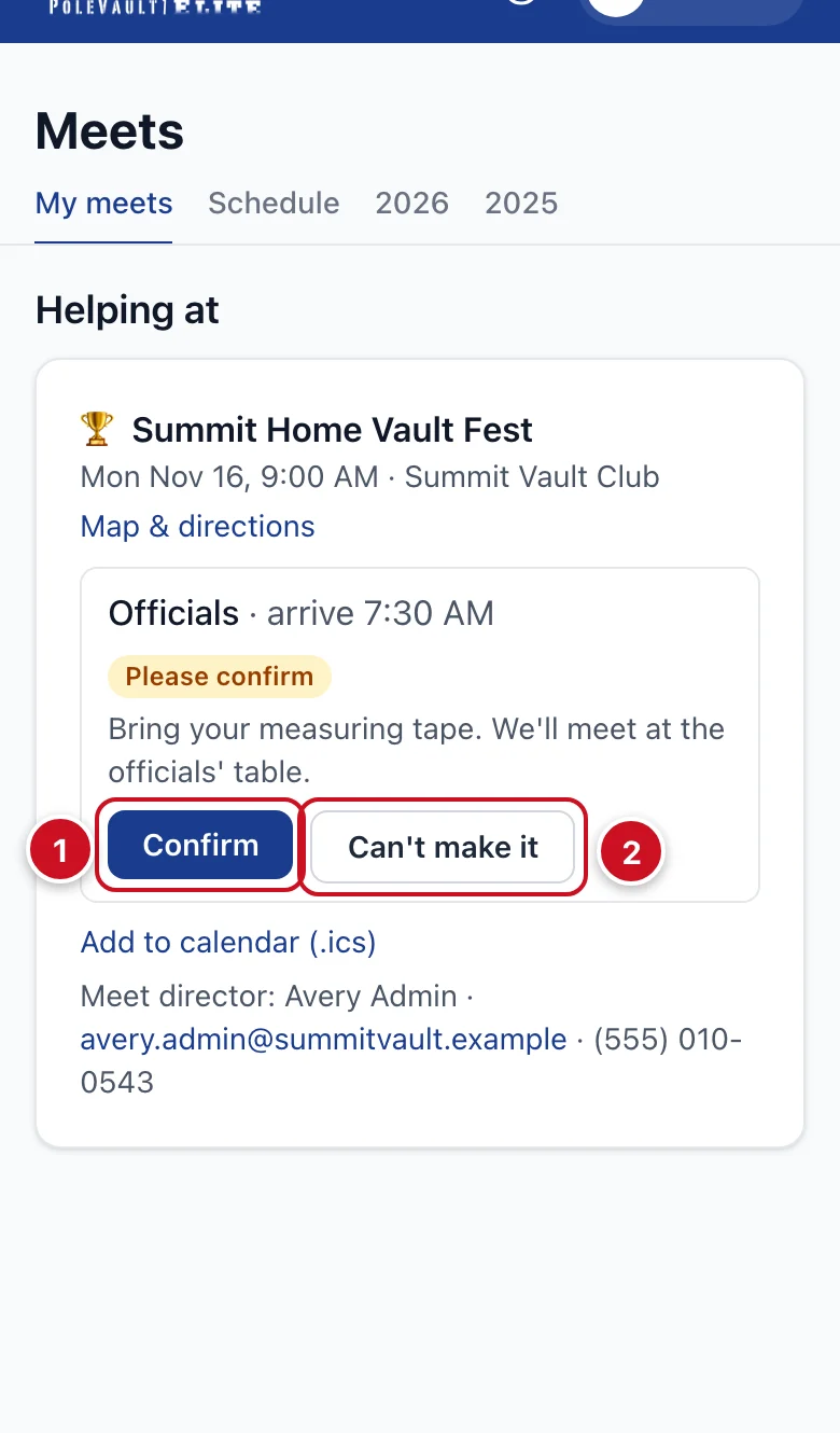 Your crew job with Confirm and Can't make it